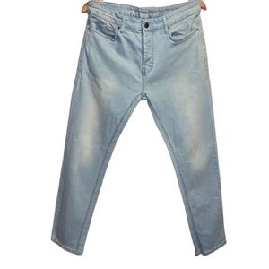 Stretch Slim Fit Jean Men 32X30  Light Blue Button Fly